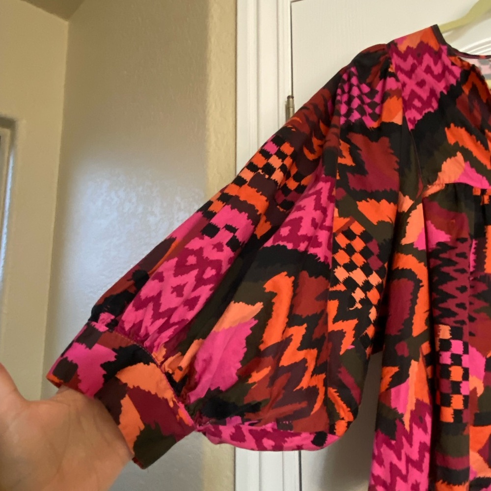 Laroque Nell Blouse - Pink Patchwork Top - image 4